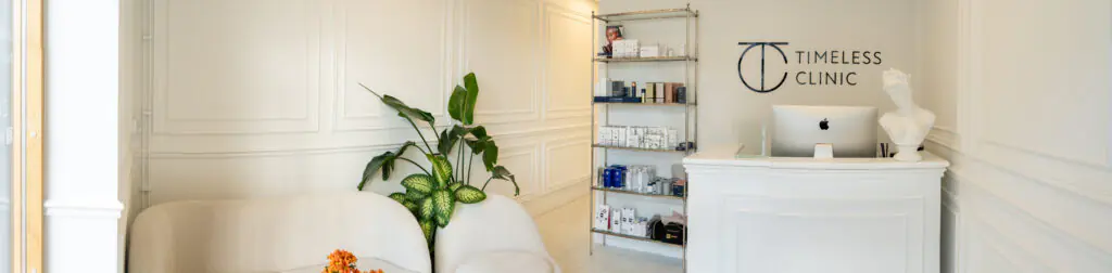 Timeless Clinics reception – Här börjar din resa mot estetisk och medicinsk hudvård. Kontakta oss