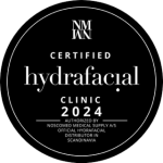 Logotyp för Hydrafacial, samarbetspartner till Timeless Clinic inom medicinsk hudvård.